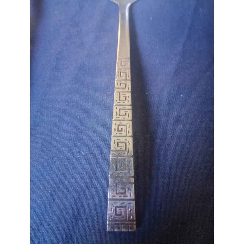 Stylecraft Japan Stainless Greek Key Pattern Handle Gravy Ladle & Meat Fork Set